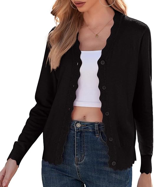 Chic Scalloped Cardigan