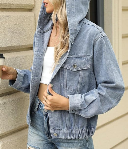 Womens Hooded Denim Jackets